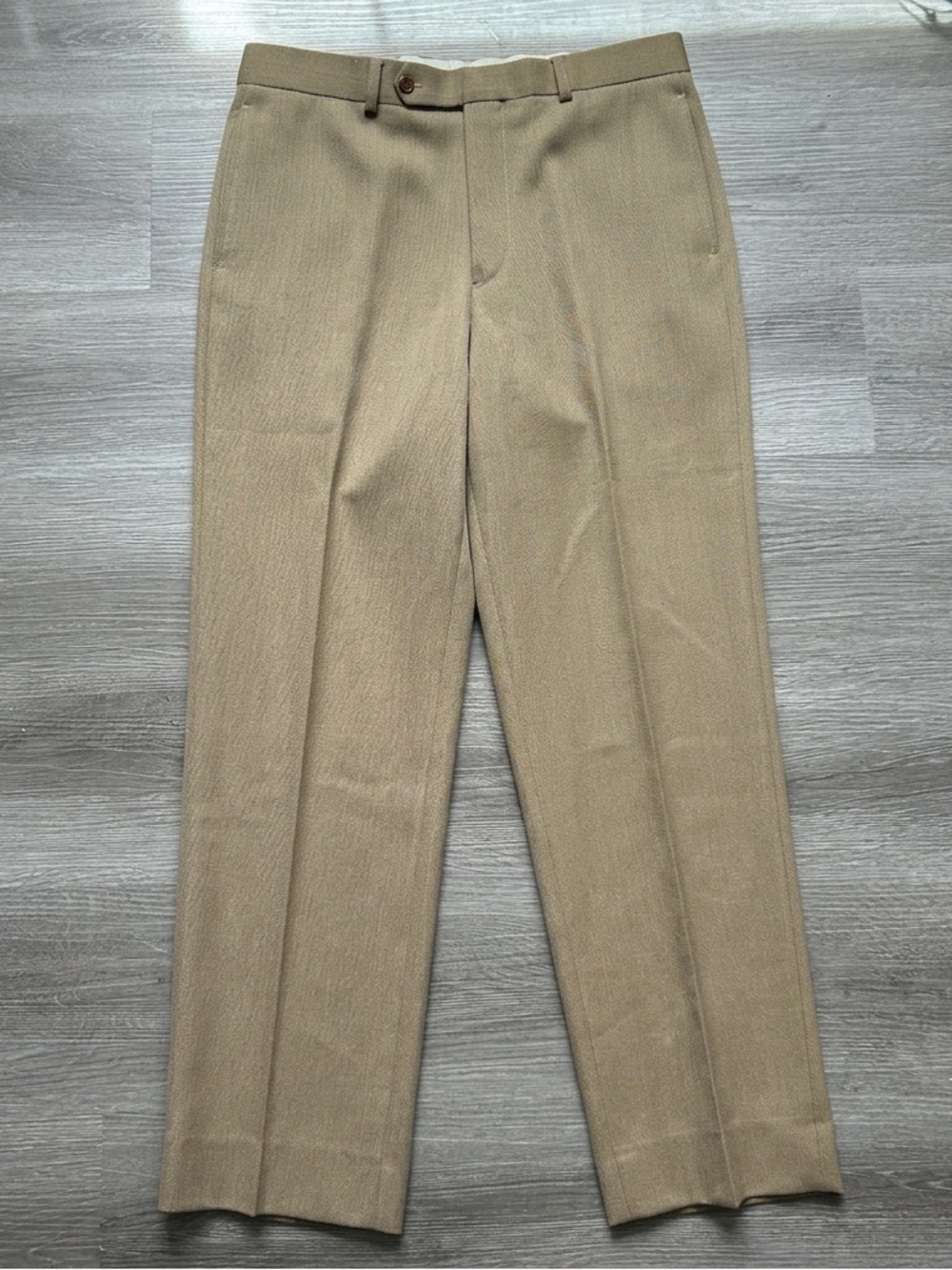 Brooks Brothers “346” Pants Mens Wool Straight Leg Trousers Tan